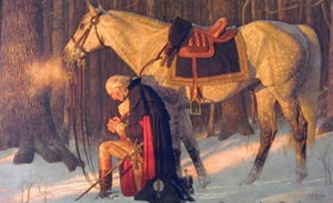 George Washington Praying George Washington General and President Praying Beside his Horse